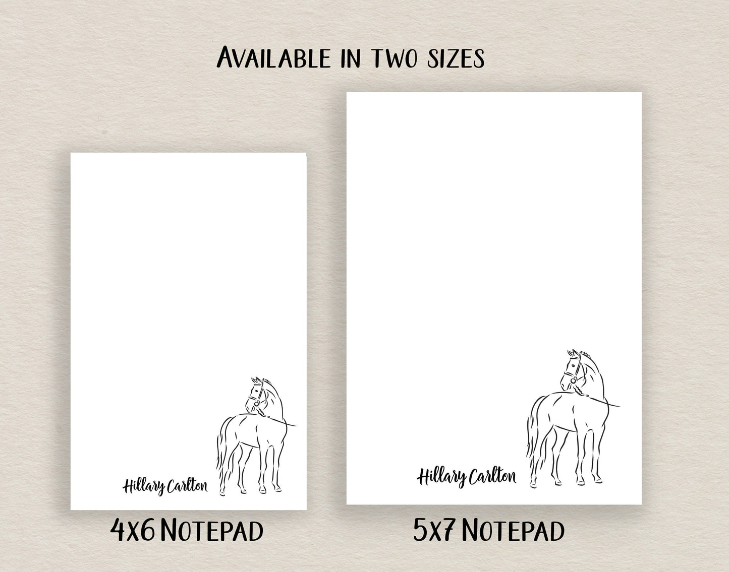 Horse Sketch Personalized Notepad and Stickers