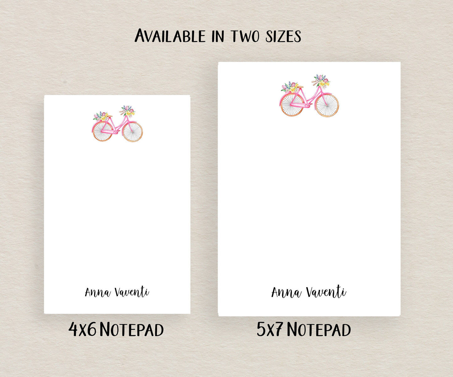 Bike and Flowers Notepad, Card and Stickers