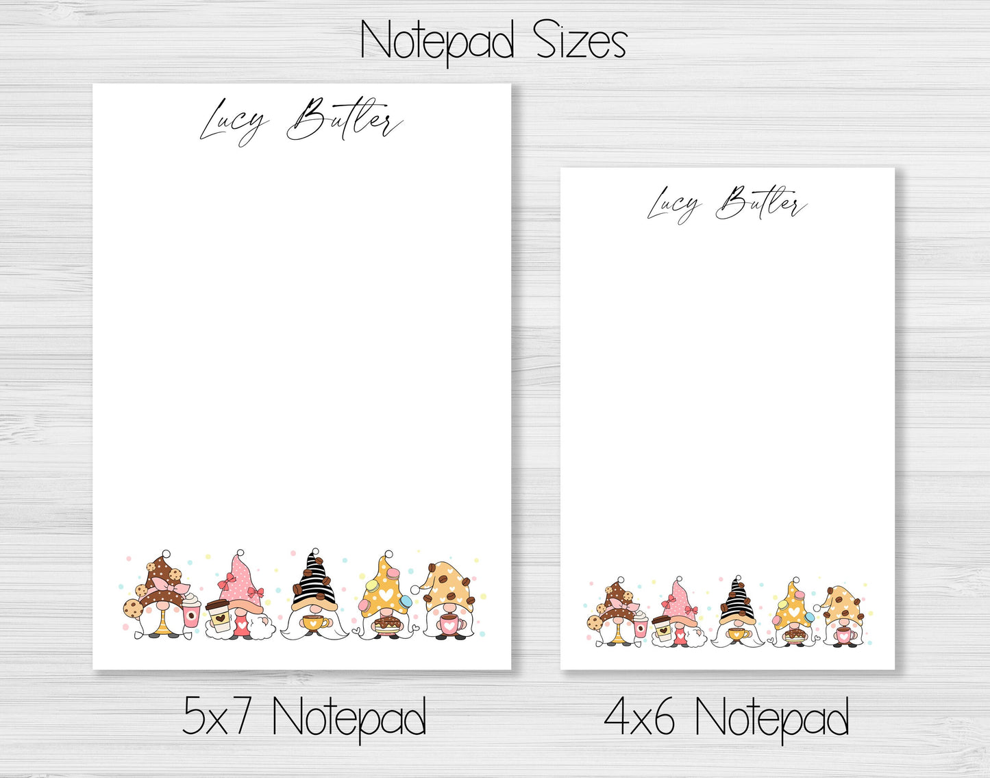 Coffee and Cookie Gnome Notepad, Card and Stickers