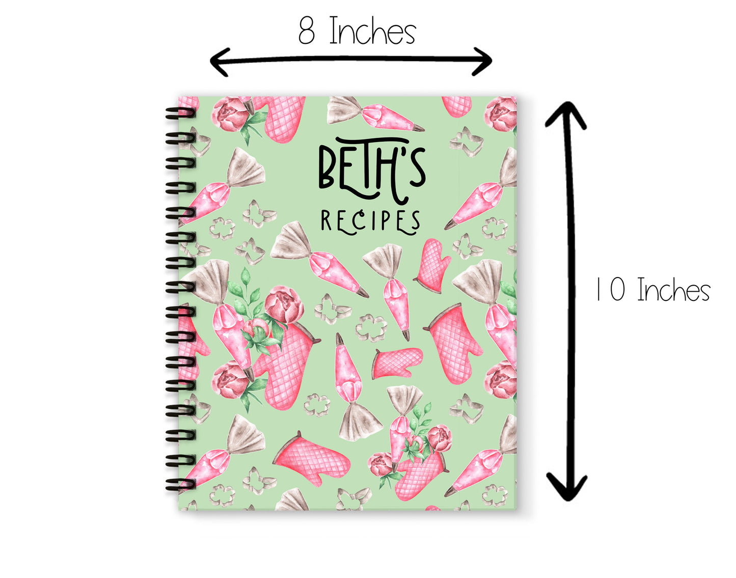 Blush Pink and Green Recipe Book and Towel