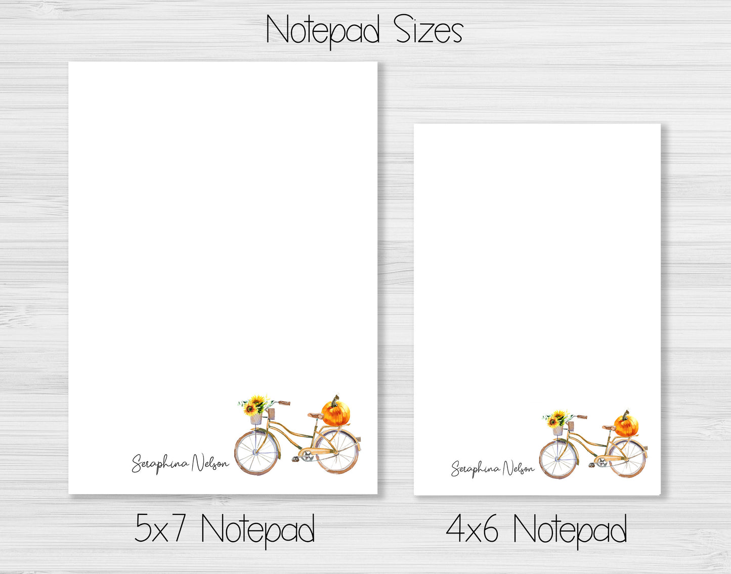 Bike and Pumpkins Notepad, Card and Stickers