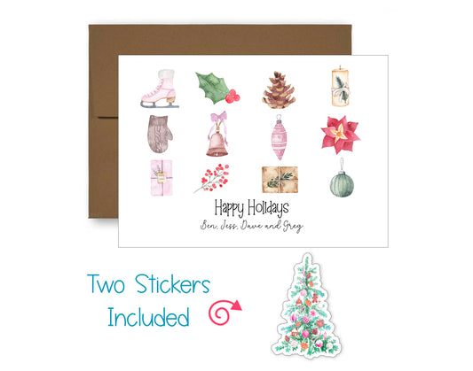 Pastel Retro Collage Christmas Card