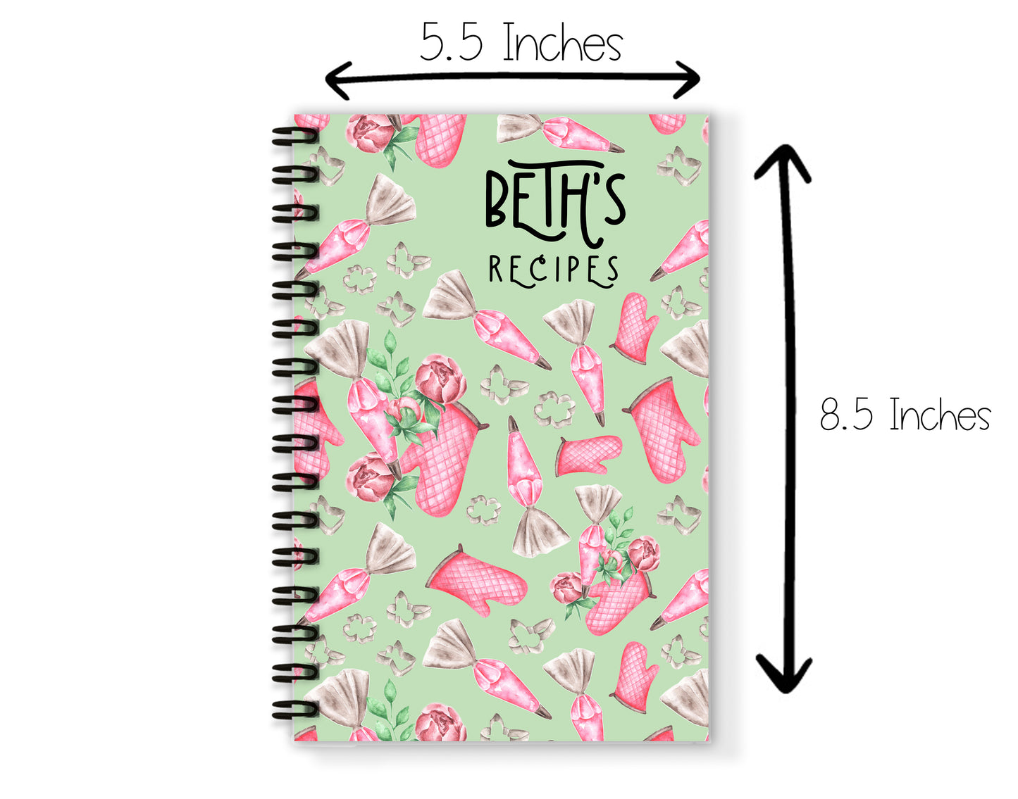 Blush Pink and Green Recipe Book and Towel