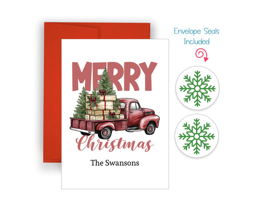 Merry and Vintage Truck Christmas Card