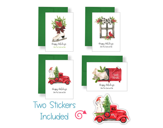 Watercolor Vintage Christmas Cards