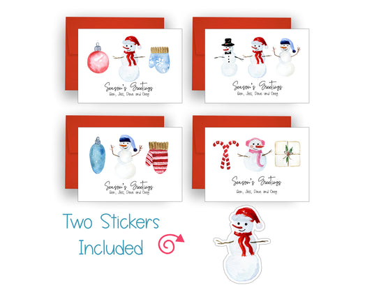 Watercolor Snowman Christmas Cards
