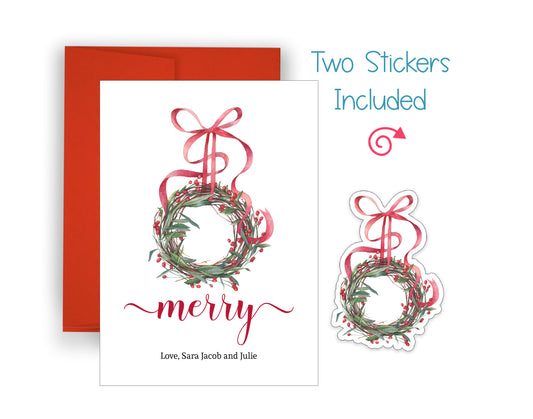 Merry Wreath Christmas Card