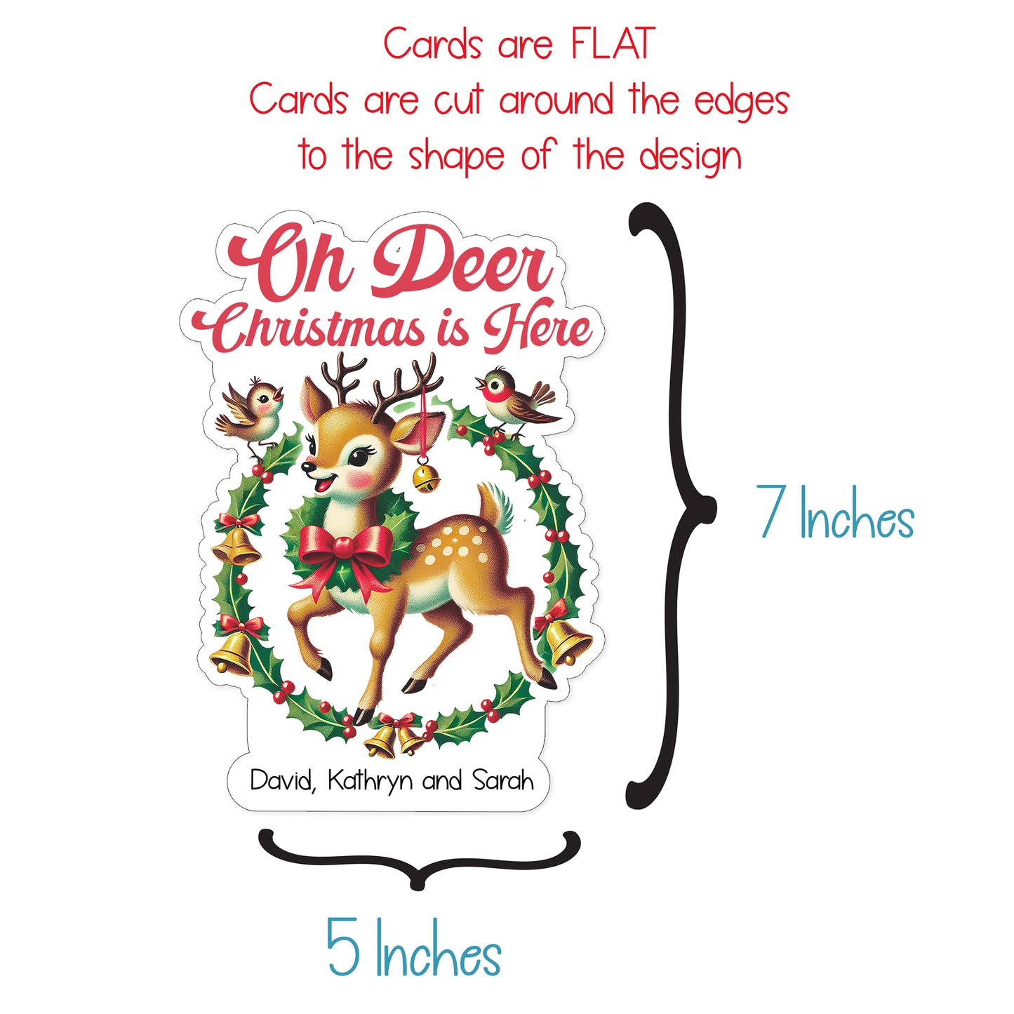 Vintage Deer Christmas Card