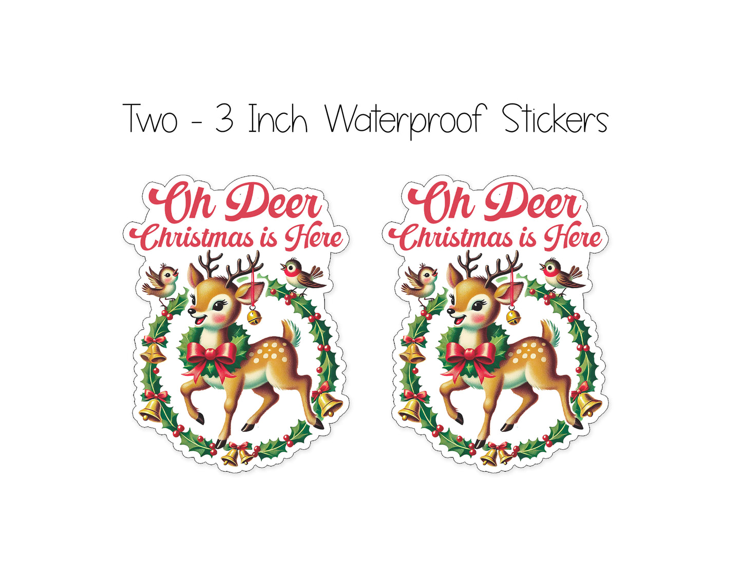 Vintage Deer Christmas Card