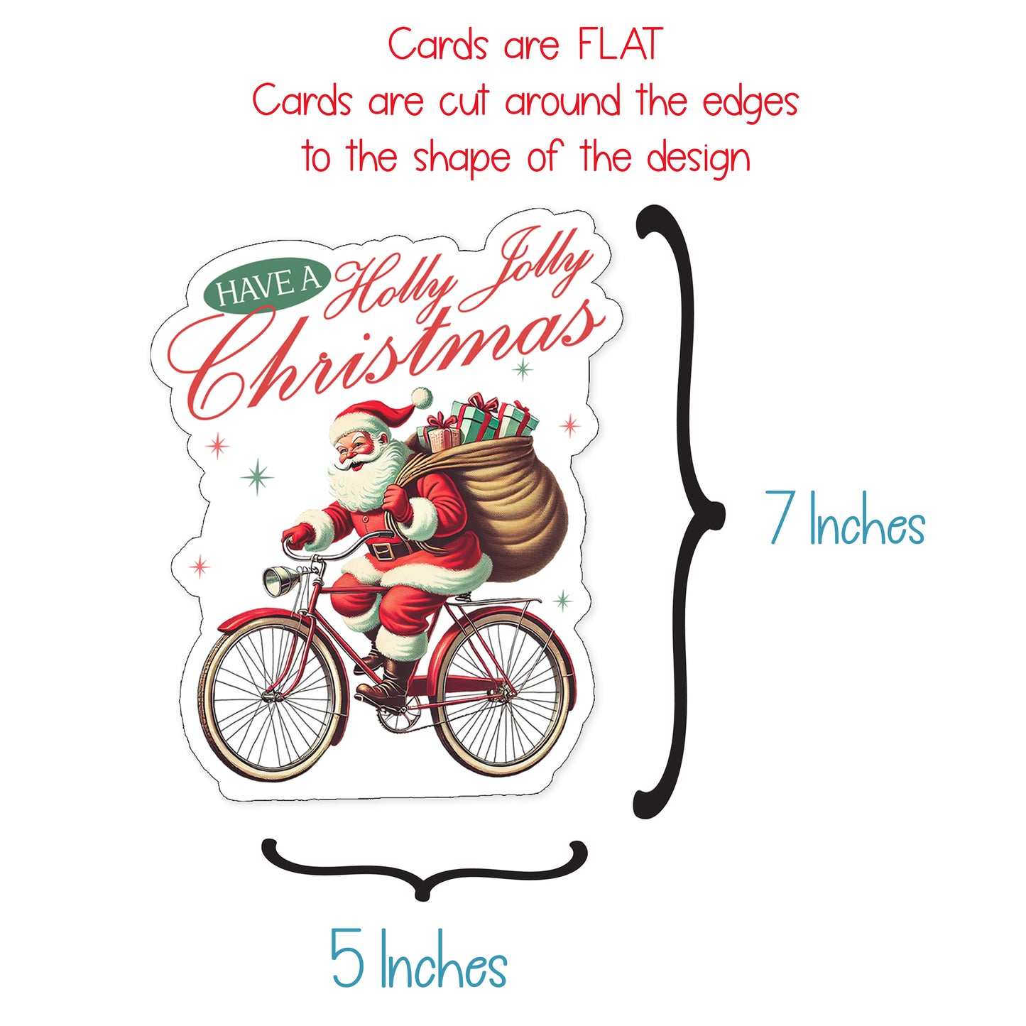 Vintage Santa and Bike Christmas Card