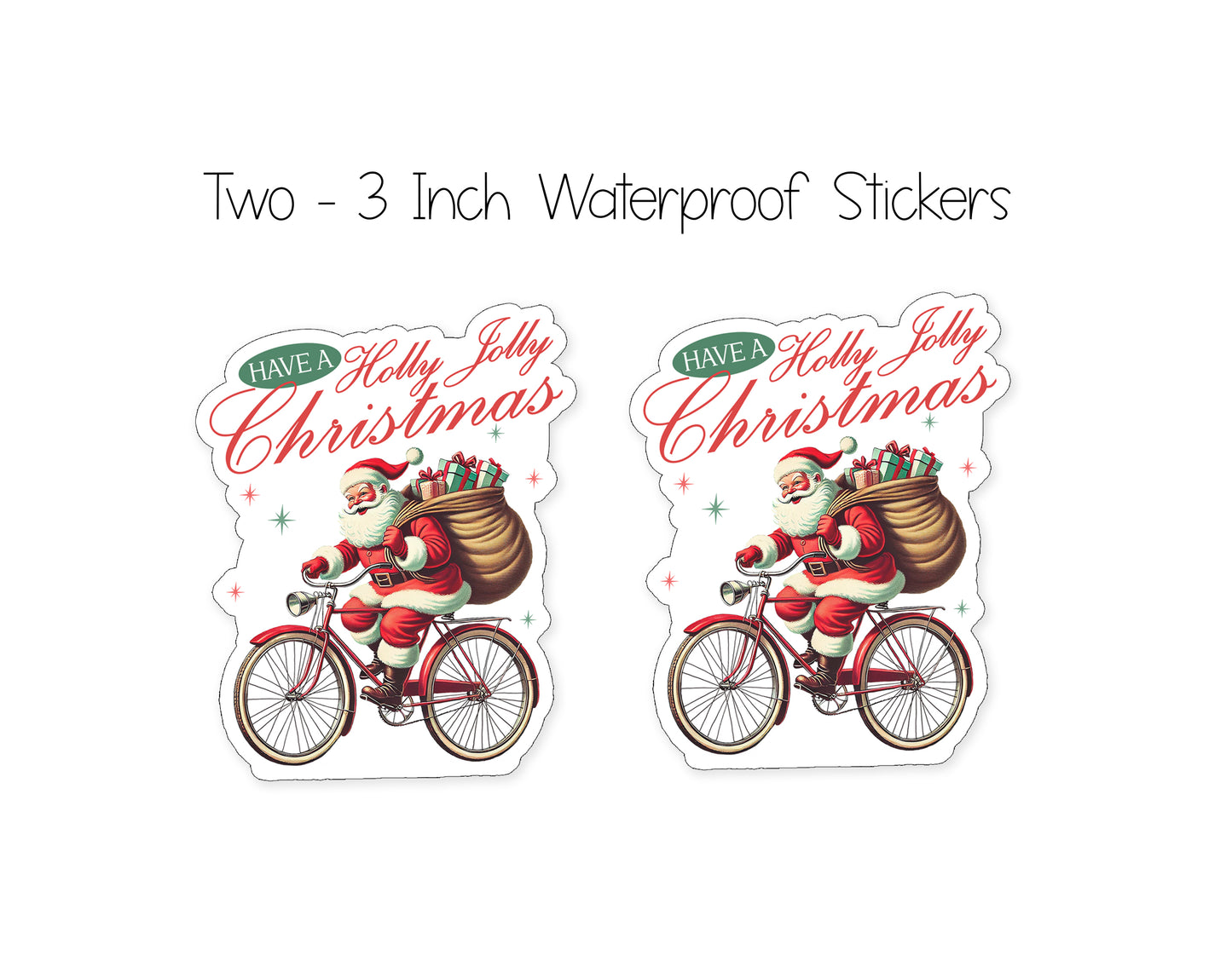 Vintage Santa and Bike Christmas Card