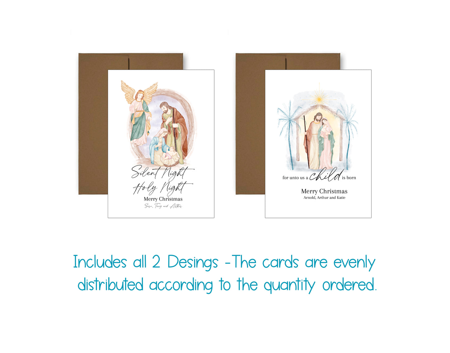 Watercolor Nativity Christmas Cards