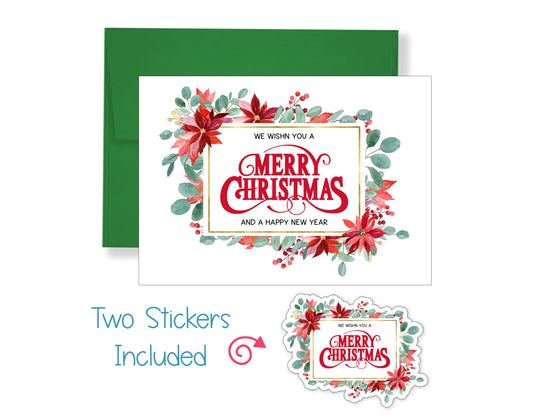Merry Christmas Wreath Christmas Card