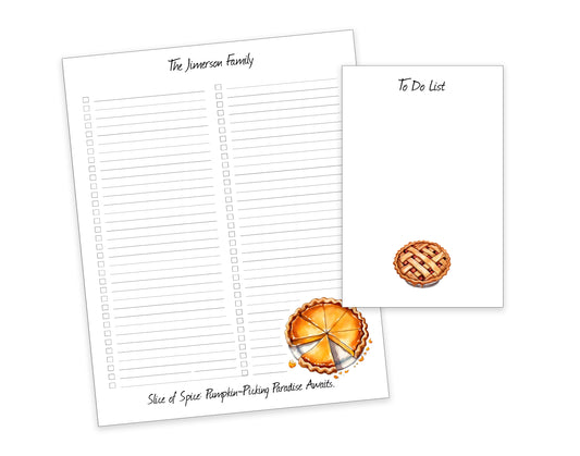 Pie Shopping List Notepad and To Do List Pad