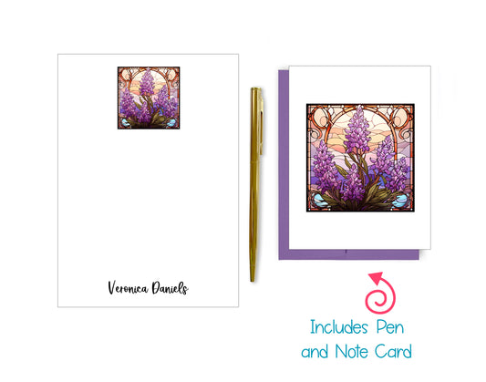 Stained Glass Notepad, Card and Pen