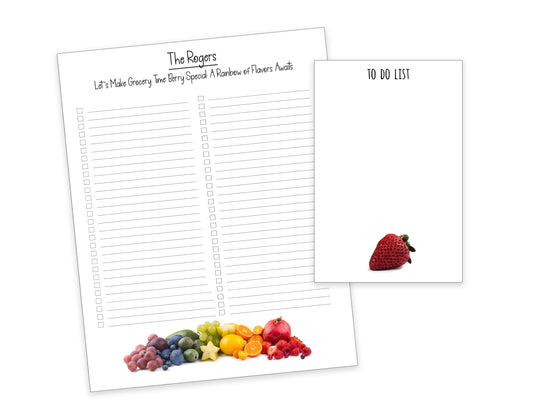 Rainbow Fruit Shopping List Notepad and To Do List Pad