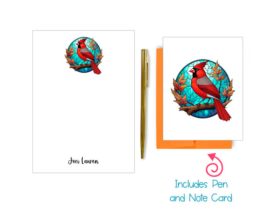 Stained Glass Notepad, Card and Pen