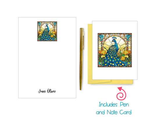 Stained Glass Notepad, Card and Pen