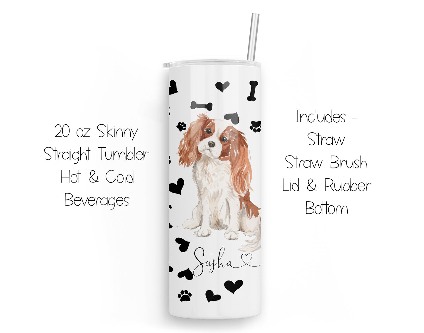 Cavalier King Charles Spaniel 20 oz Tumbler and Coasters