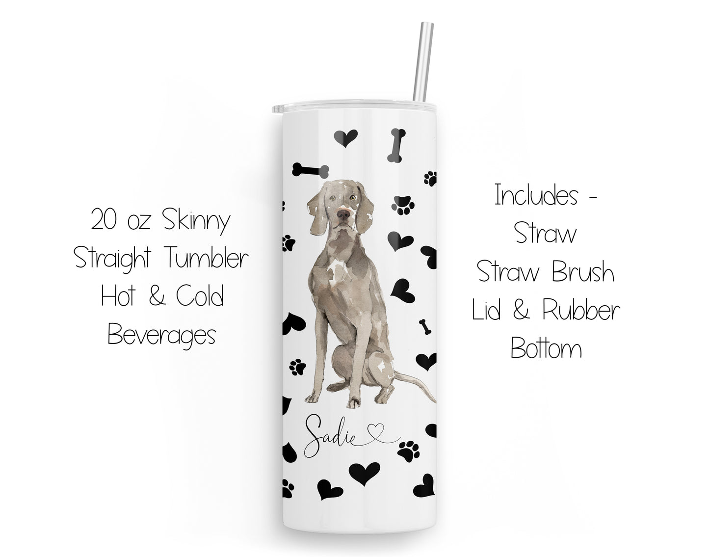 Weimaraner 20 oz Tumbler and Coaster