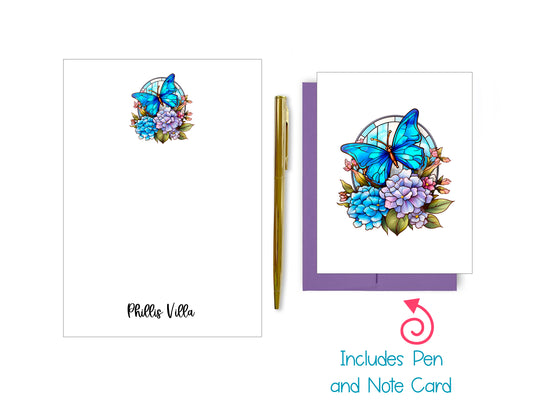 Stained Glass Notepad, Card and Pen