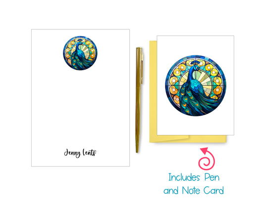 Stained Glass Notepad, Card and Pen