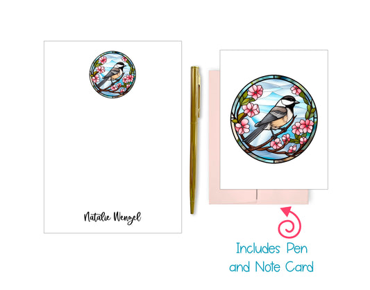Stained Glass Notepad, Card and Pen