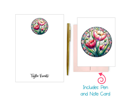 Stained Glass Notepad, Card and Pen