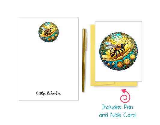 Stained Glass Notepad, Card and Pen