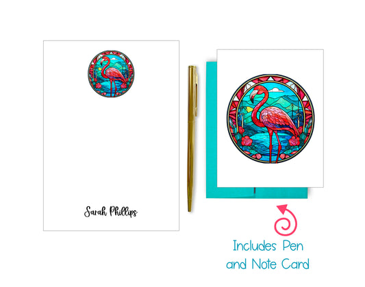 Stained Glass Notepad, Card and Pen