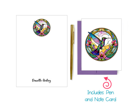 Stained Glass Notepad, Card and Pen