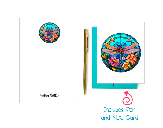 Stained Glass Notepad, Card and Pen