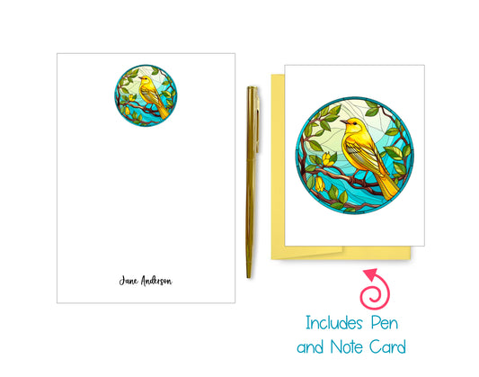 Stained Glass Notepad, Card and Pen
