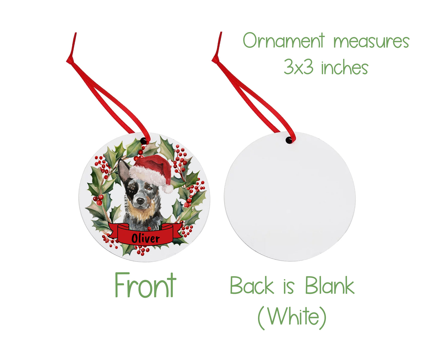 Australian Cattle Dog Christmas Ornament and Stickers