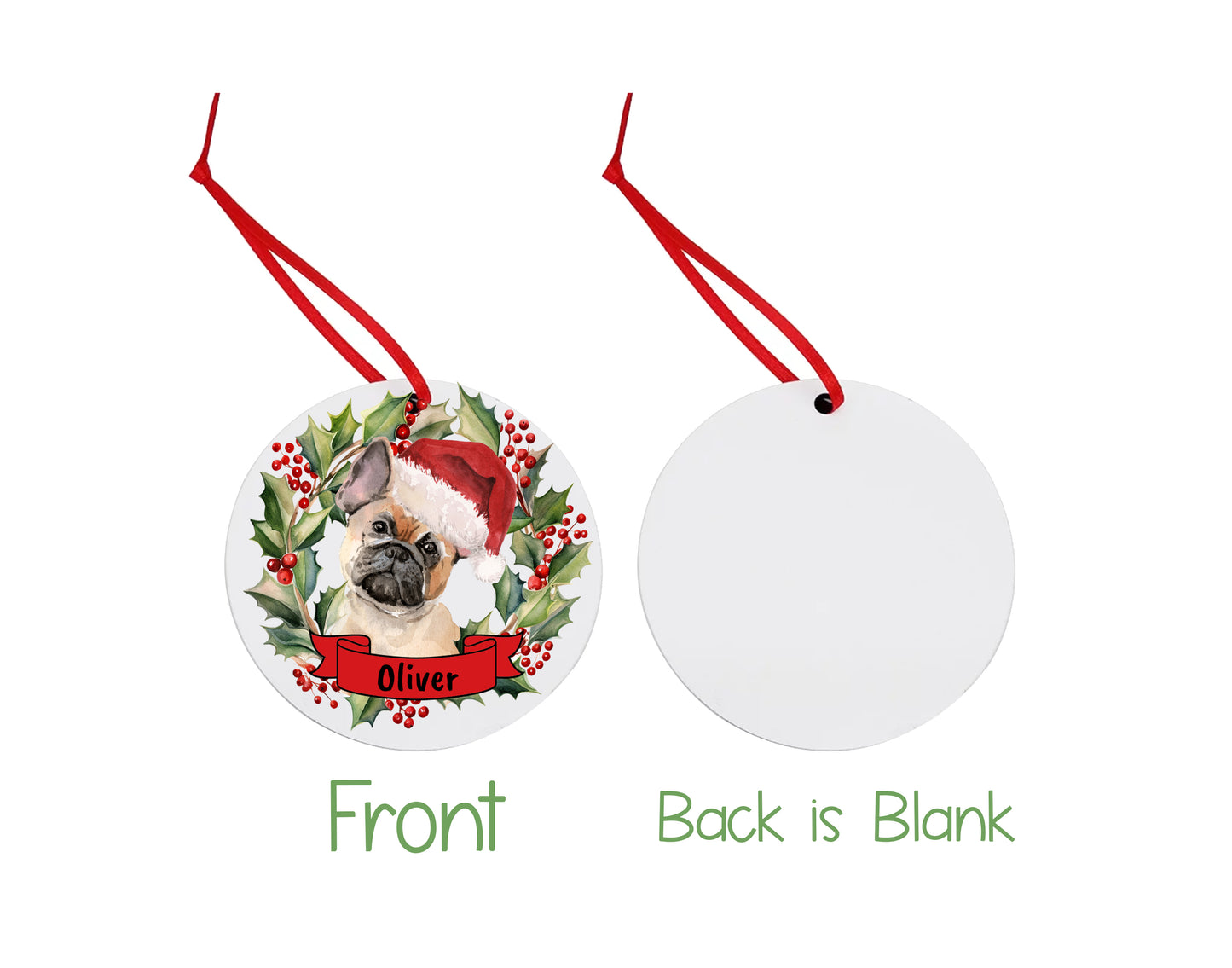 French Bulldog Christmas Ornament and Stickers