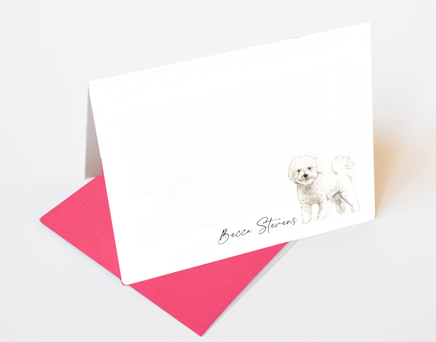 Bichon Frise Folded Note Cards and Stickers