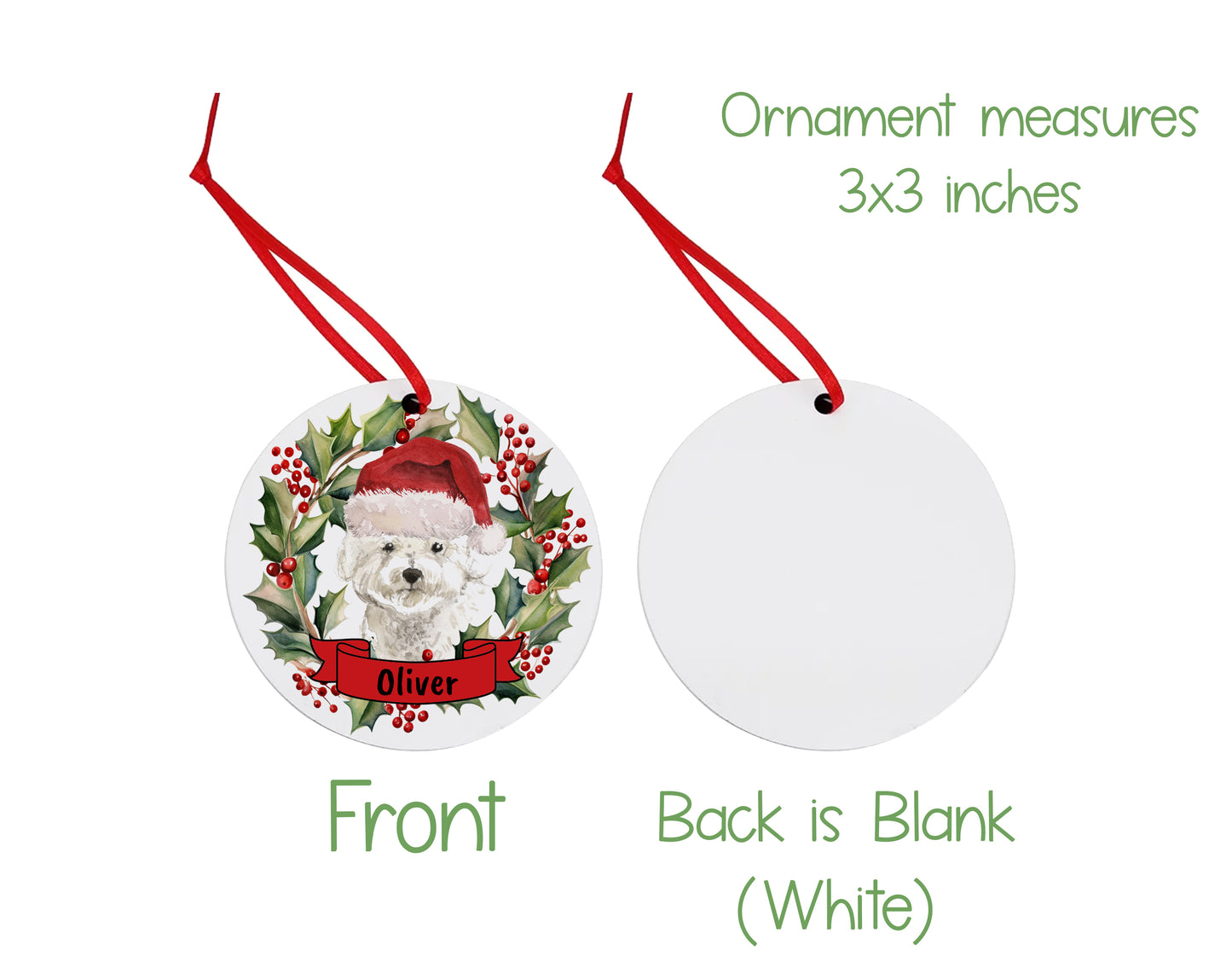Bichon Christmas Ornament and Stickers