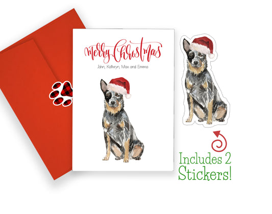 Australian Cattle Dog Christmas Cards and Stickers