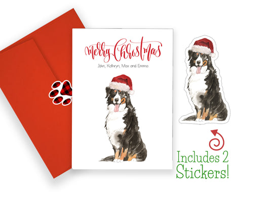 Bernese Mountain Dog0 Christmas Cards and Stickers