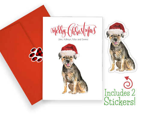 Border Terrier Christmas Cards and Stickers