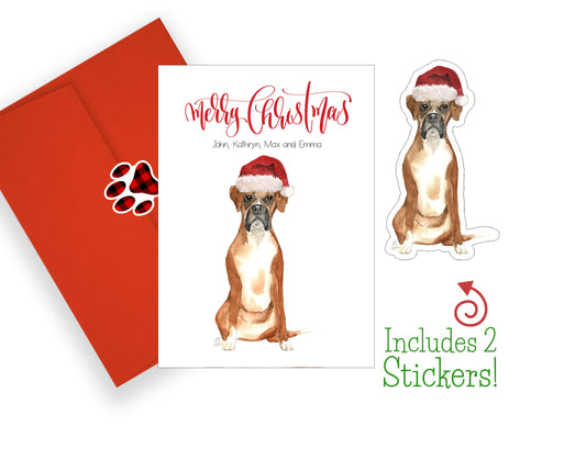 Boxer Christmas Cards and Stickers