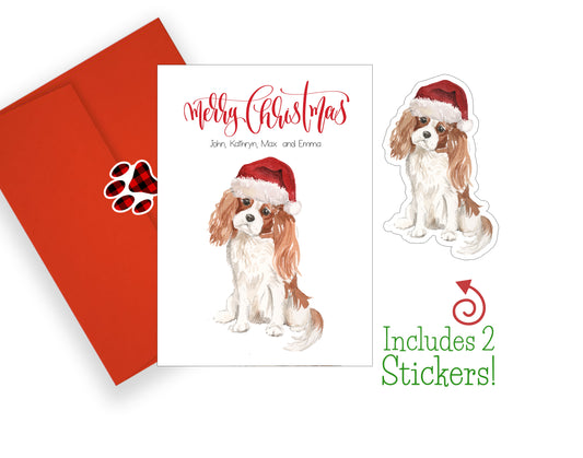 Cavalier King Charles Spaniel Christmas Cards and Stickers