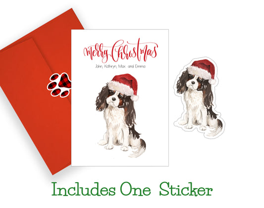 Cavalier King Charles Spaniel Christmas Cards and Stickers