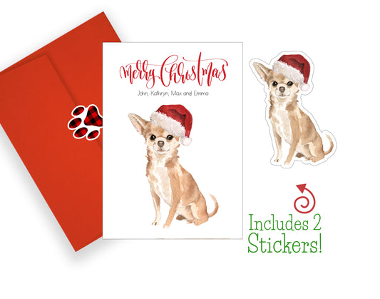 Chihuahua Christmas Cards and Stickers