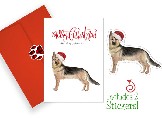 German Shepherd Christmas Cards and Stickers