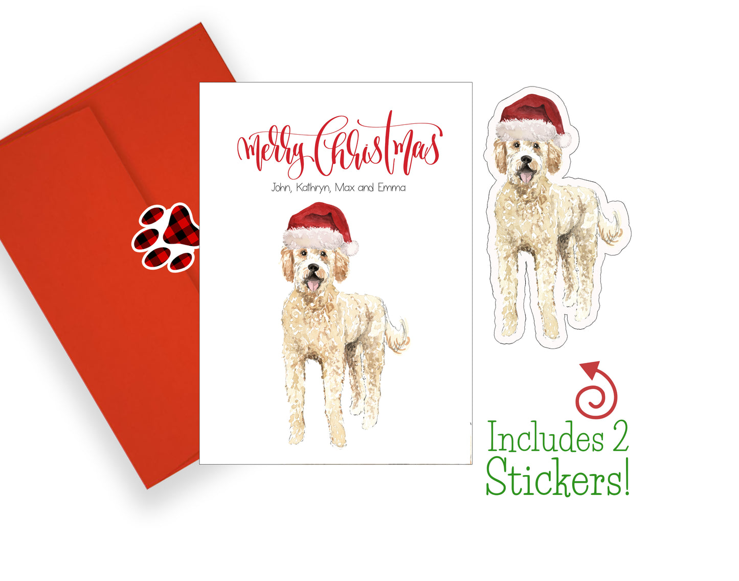 Goldendoodle Christmas Cards and Stickers