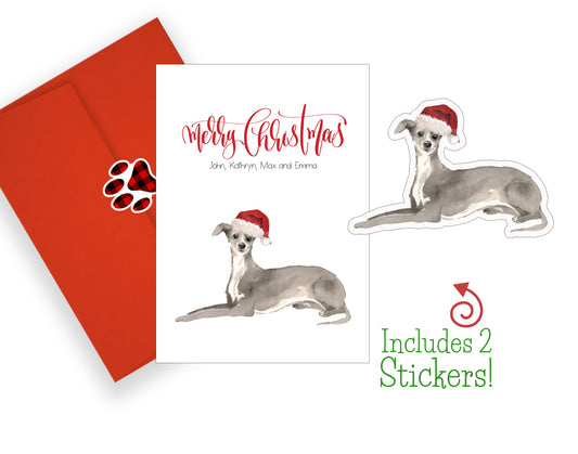 Greyhound Christmas Cards and Stickers