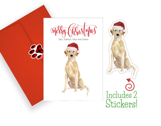 Yellow Labrador Christmas Cards and Stickers
