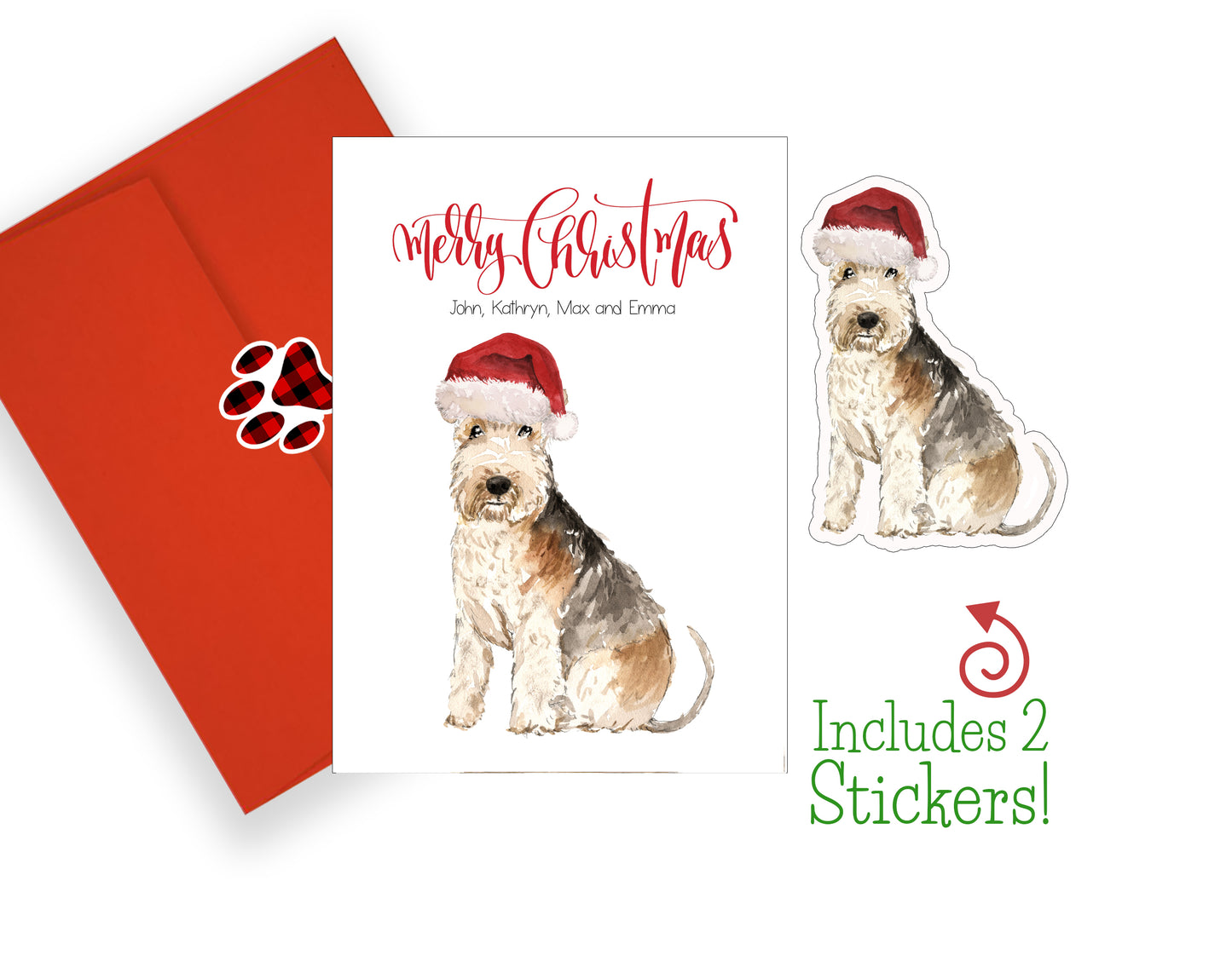 Lakeland Terrier Christmas Cards and Stickers