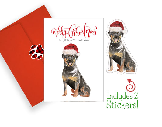 Rottweiler Christmas Cards and Stickers
